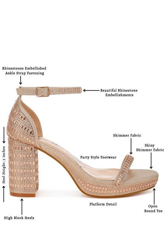 Ronan Rhinestones Embellished Block Sandals - VacationGrabs