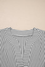Plus Size Stripe V-Neck Dolman Sleeve Blouse