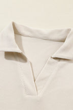Solid Collared Pullover and Pants Set