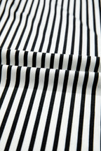 Stripe Tied High Waist Straight Leg Pants