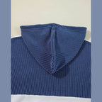 White Corded Colorblock Patch Pocket Drawstring Hooded Top - VacationGrabs
