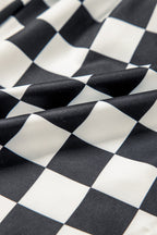 Checker High Waist Casual Shorts