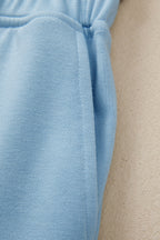 Solid Tee & Wide Leg Raw Hem Pants Set
