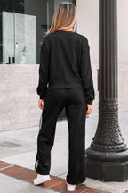 Varsity Stripe Crewneck Pullover & Sweatpants Set