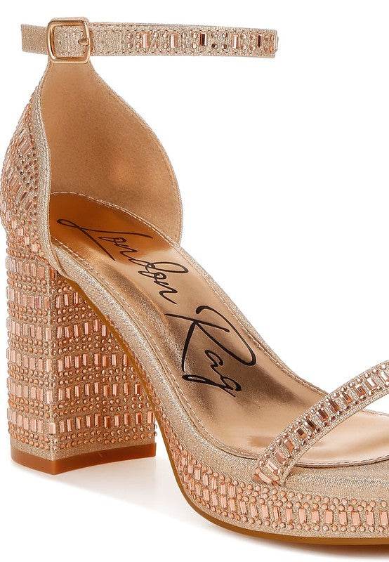 Ronan Rhinestones Embellished Block Sandals - VacationGrabs
