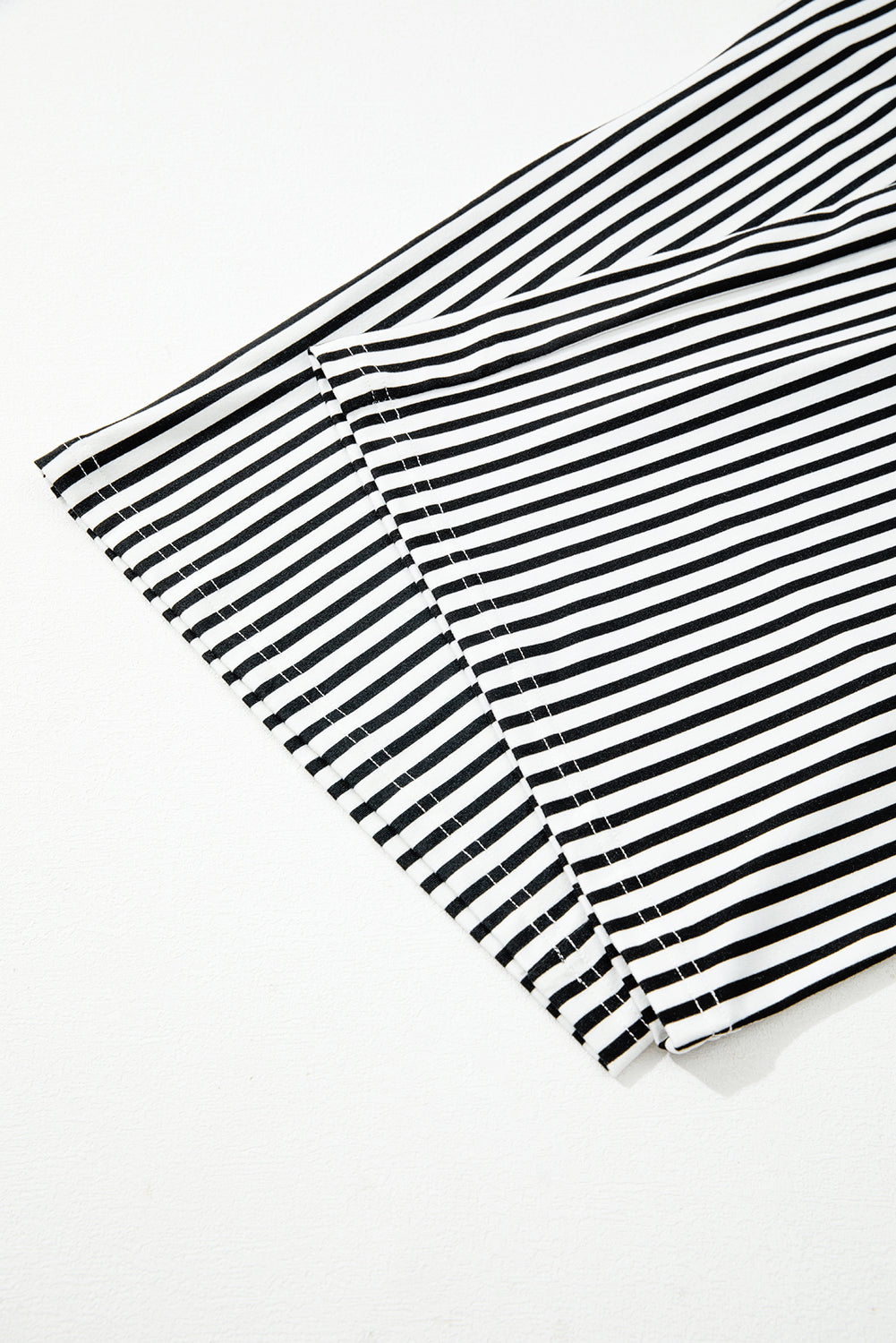 Stripe Tied High Waist Straight Leg Pants
