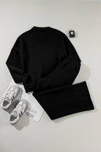 Solid Zip-Up Jacket and Drawstring Pants Set