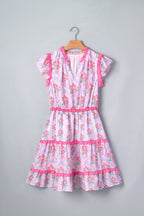 Floral Ruffle Tiered Sleeveless Mini Dress