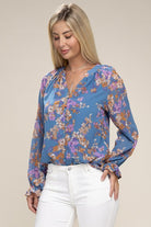 Women's ShirtsWomen's Floral Chiffon Blouse - VacationGrabs