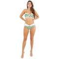 Two Piece Floral Prints Criss Cross Halter Bikini - VacationGrabs