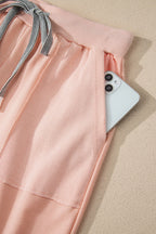 Solid V-Neck Tee & Drawstring Pants Set