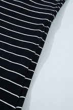 Stripe Drawstring Waist Pocketed Mini Dress