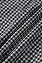 Plus Size Gingham Plaid Ruffle Contrast Trim Shorts