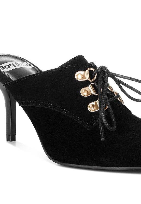 Miladi Suede Stiletto Mules - VacationGrabs