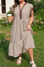 Nadia Flutter Sleeve Maxi PLUS Dress