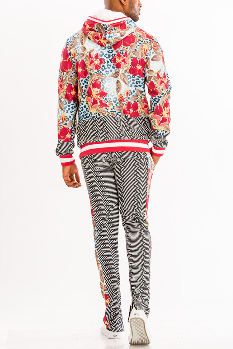 Print Track Set – Slim Fit Sweat Set with Ankle Zipper