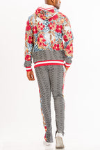 Print Track Set – Slim Fit Sweat Set with Ankle Zipper