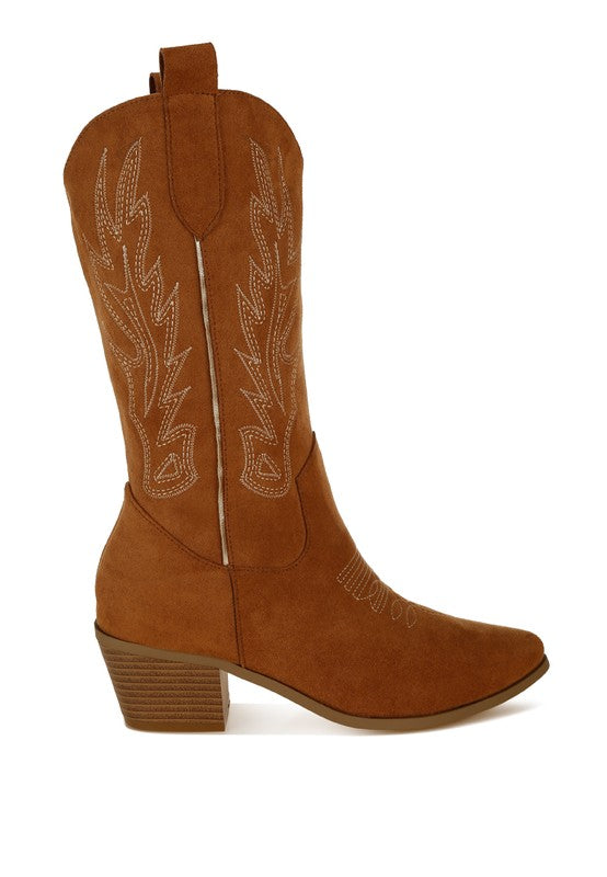 Women's Shoes - BootsMae Embroidery Detail Cowboy Boots - VacationGrabs