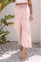 Floral Patch Mineral Wash Terry Knit Pants