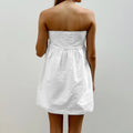 White babydoll dress, strapless, lightweight cotton for summer outings