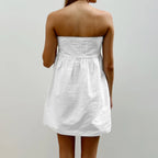 White babydoll dress, strapless, lightweight cotton for summer outings