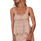 Women's Babydoll Top with Lace Trim for Travel