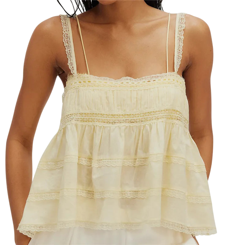 Women's Babydoll Top with Lace Trim for Travel