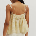 Women's yellow babydoll top, lightweight fabric for summer outings