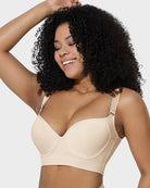 SheCurve back smoothing push up bra in nude color with molded cups and adjustable straps