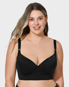 Black SheCurve back smoothing push up bra with adjustable straps and padded cups for added support
