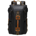 black canvas backpack with large capacity for travel and outdoor use