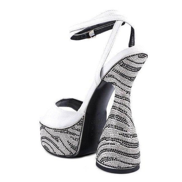 Backstage Ultra High Platform Diamante Sandals - VacationGrabs