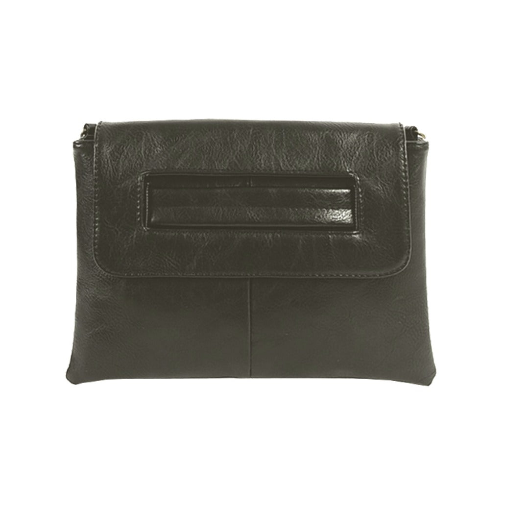 Elegant black large capacity clutch purse with a sleek design for stylish evenings