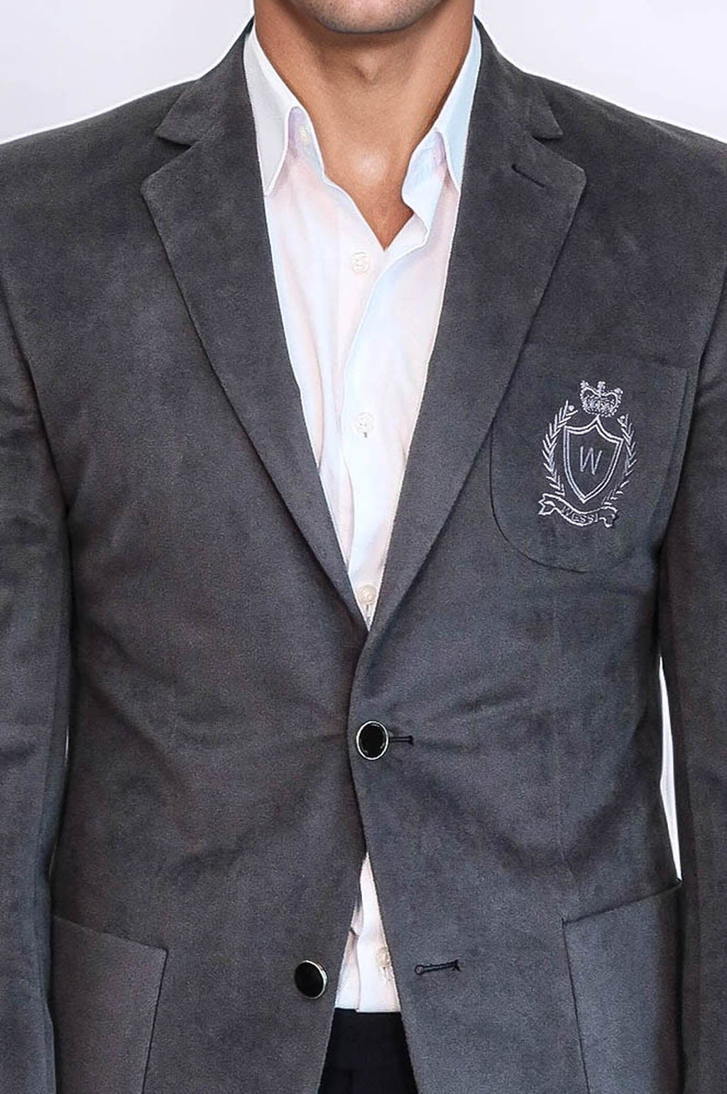Bag Pocket Rigging Velvet Grey Jacket – detail view