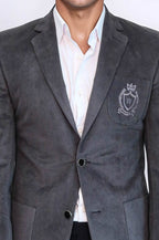 Bag Pocket Rigging Velvet Grey Jacket – detail view
