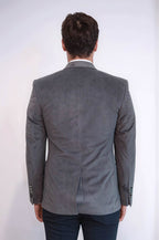 Bag Pocket Rigging Velvet Grey Jacket – full look view