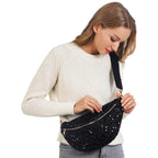 Madeline Love black sequin bag with sling for stylish outings