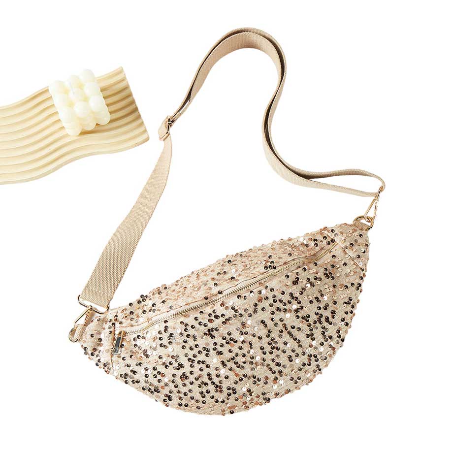 Madeline Love women's sequined belt bag with sling for casual outings