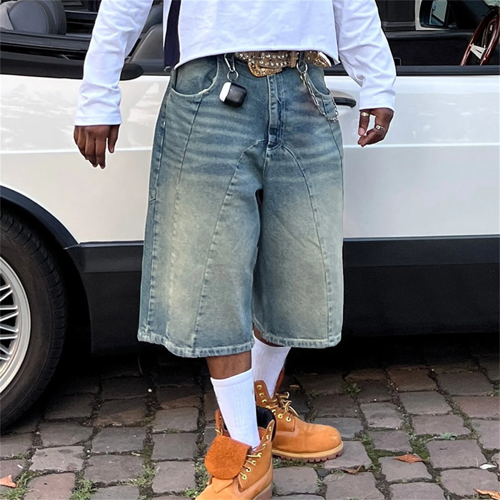 Baggy denim jeans men in light blue, perfect for casual outings