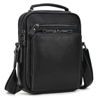 Black leather messenger bag, perfect for everyday use and travel