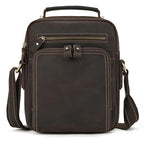 Brown leather messenger bag with adjustable strap for everyday use