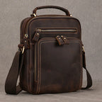 men's brown leather messenger bag, ideal for everyday use