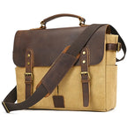 VacationGrabs canvas messenger bag in tan and brown for stylish daily use