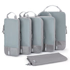 Gray compression packing cubes for travel, lightweight and durable