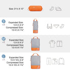 Orange compression packing cubes for travel, lightweight and durable
