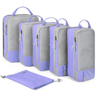 Purple compression packing cubes for travel, durable material for organization