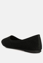 Women's black knit ballet flats for casual everyday wear