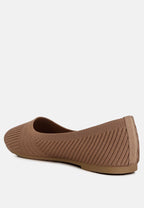 Women's brown knit ballet flats for comfortable all-day wear