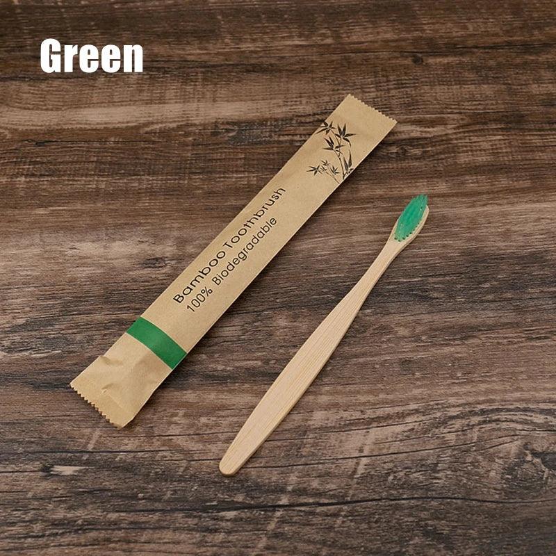 Travel Essentials - Toiletries Bamboo Toothbrush Individually Wrapped Disposable for Travel - Set of 3