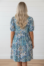 Floral Boho V-Neck Short Sleeve Mini Dress